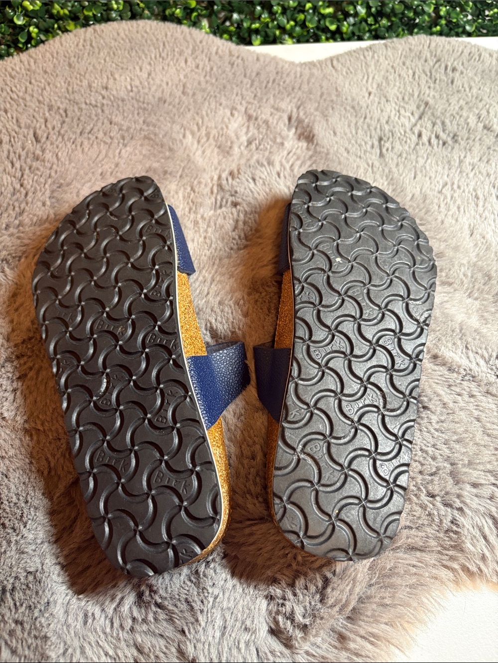 Vintage Birkenstock Birki’s Navy Double-Strap Slide Sandals Size 6 - Picture 3 of 4